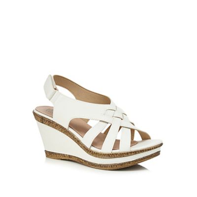 White 'Gillian' high heel wide fit sandals